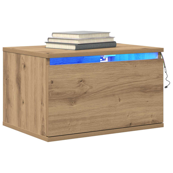 Wand-Nachttisch 2er-Set Eiche