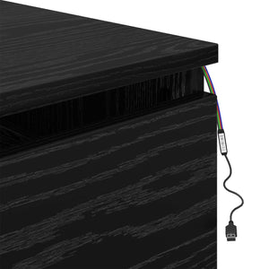 Wand-Nachttisch Schwarz Eiche mit LED
