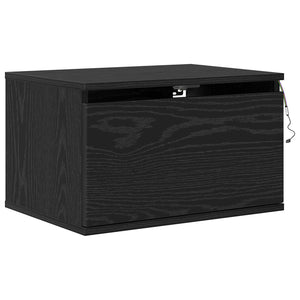 Wand-Nachttisch Schwarz Eiche mit LED