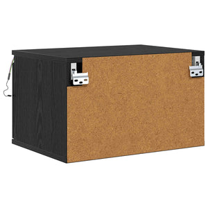 Wand-Nachttisch Schwarz Eiche mit LED