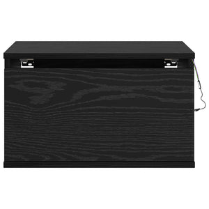 Wand-Nachttisch Schwarz Eiche mit LED