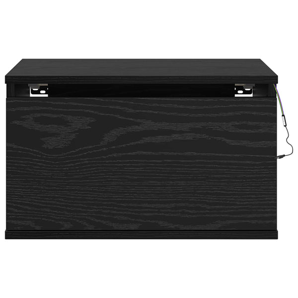 Wand-Nachttisch Schwarz Eiche mit LED