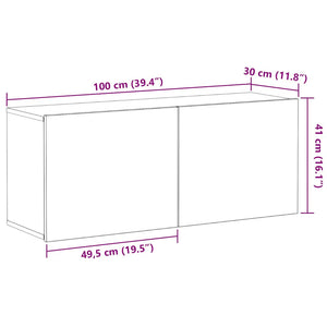 TV-Schrank Schwarz Eichen-Optik 100 cm