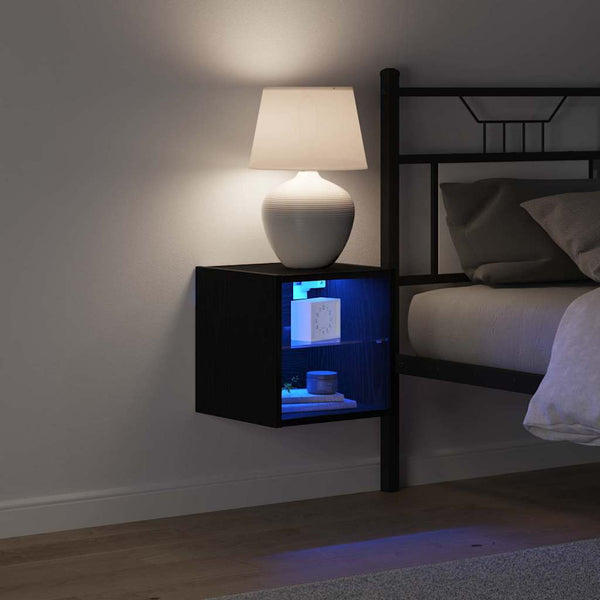 LED Wand-Nachttisch Schwarz 30cm