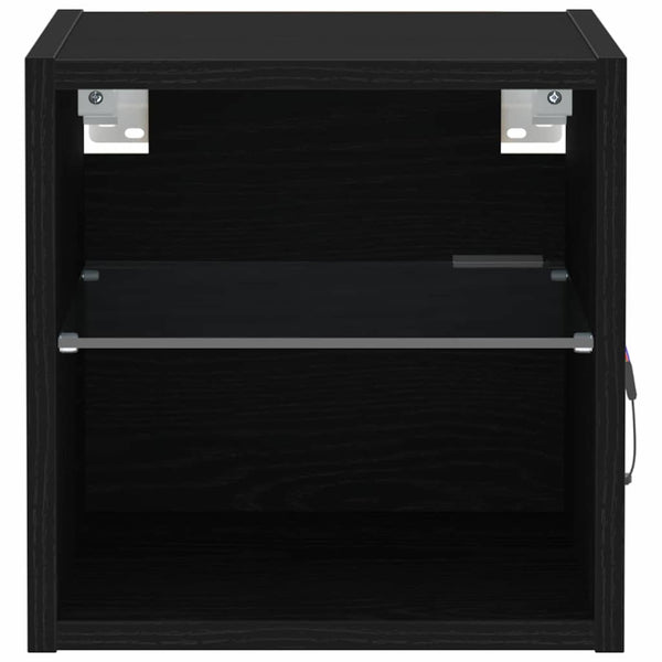 LED Wand-Nachttisch Schwarz, 2er Set