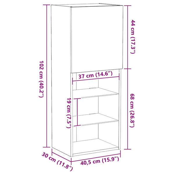 TV-Schrank Set Artisan Eiche 102 cm