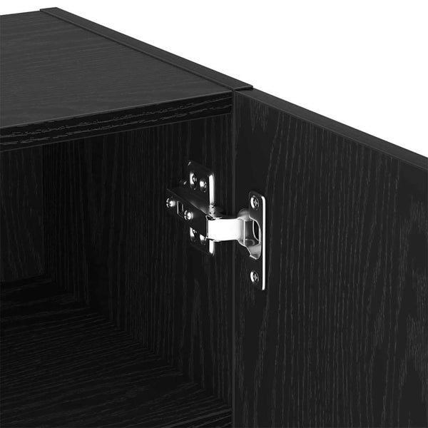 TV-Schrankset mit LED Eichen-Optik Schwarz