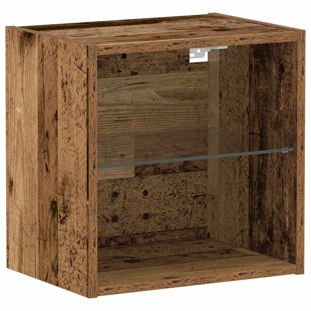 vidaXL Floating Shelf with LED Light Brown 40 x 28.5 x 40 cm