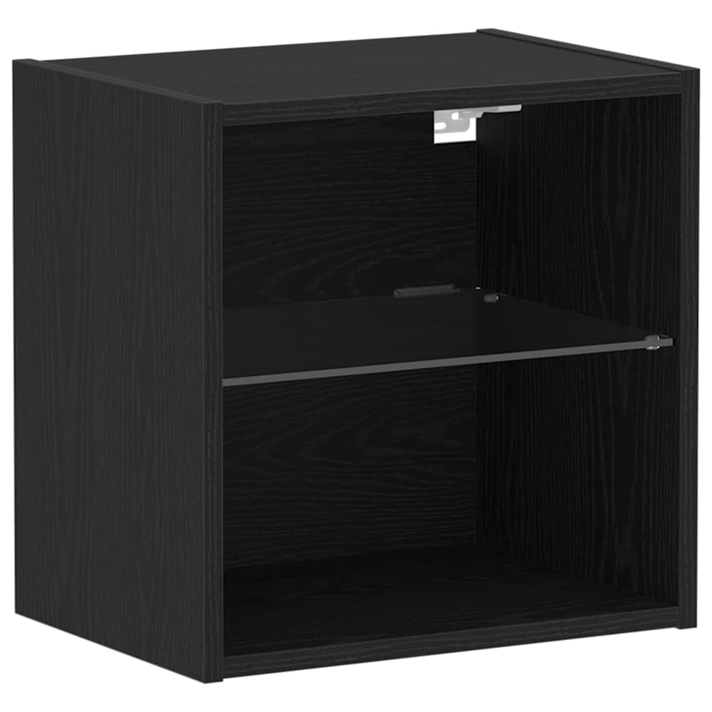 vidaXL Floating Shelf with LED Light Black 40 x 28.5 x 40 cm