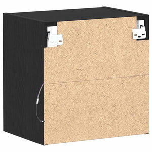 Schwebendes Regal mit LED Schwarz 40 cm