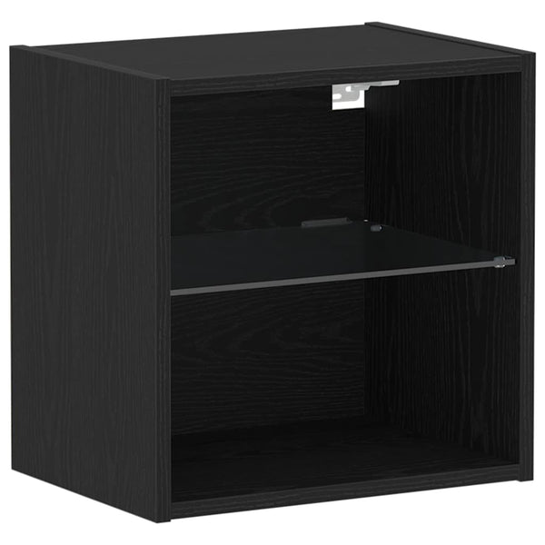 LED Wandregal Schwarz, 2er-Set