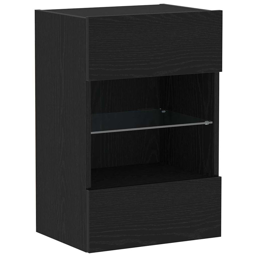 vidaXL Meuble TV, ensemble, noir, 40 x 30 x 60,5 cm, bois d'ingénierie