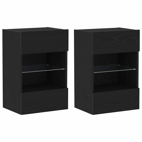 TV-Schrank Set Schwarz Holzwerkstoff
