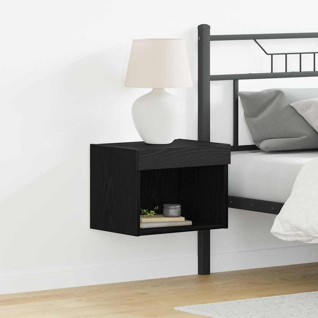 LED TV-Schrank Schwarz Eichen-Optik 40x30x30cm