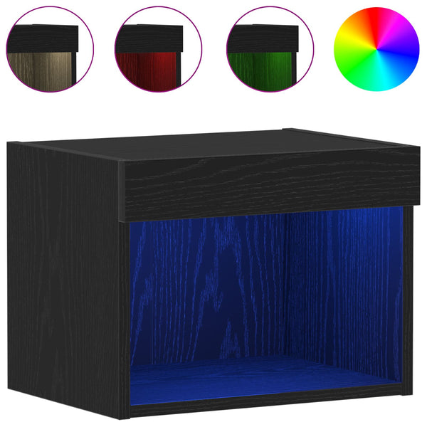 LED TV-Schrank Schwarz Eichen-Optik 40x30x30cm