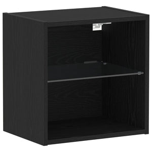 TV-Schrank Set 2-teilig Schwarz Eiche