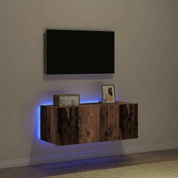 TV-Wandschrank mit LED Altholz