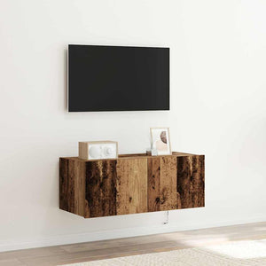 TV-Wandschrank mit LED Altholz