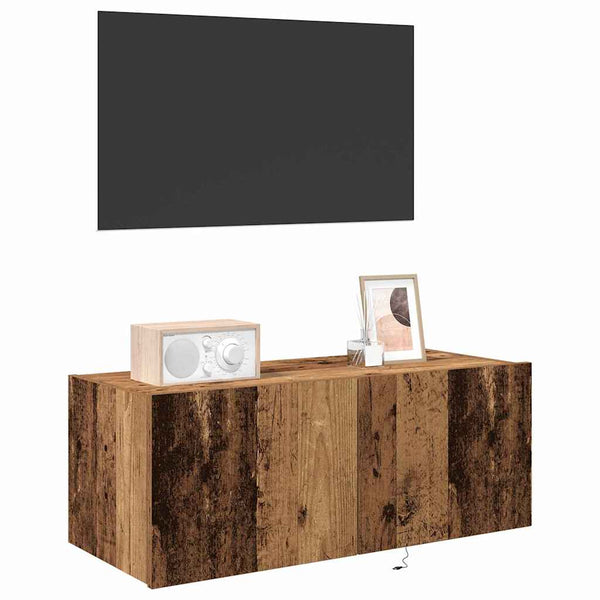 TV-Wandschrank mit LED Altholz
