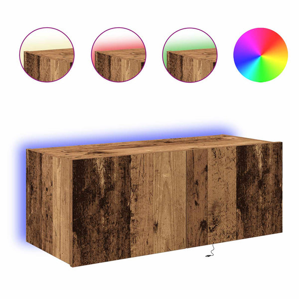TV-Wandschrank mit LED Altholz