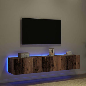TV-Wandschrank 2er Set Altholz 80cm