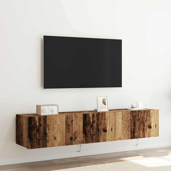 TV-Wandschrank 2er Set Altholz 80cm
