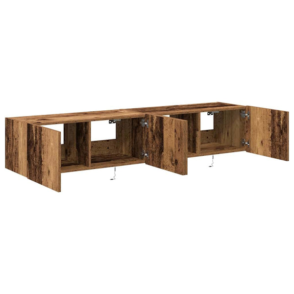 TV-Wandschrank 2er Set Altholz 80cm