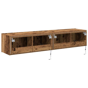 TV-Wandschrank 2er Set Altholz 80cm