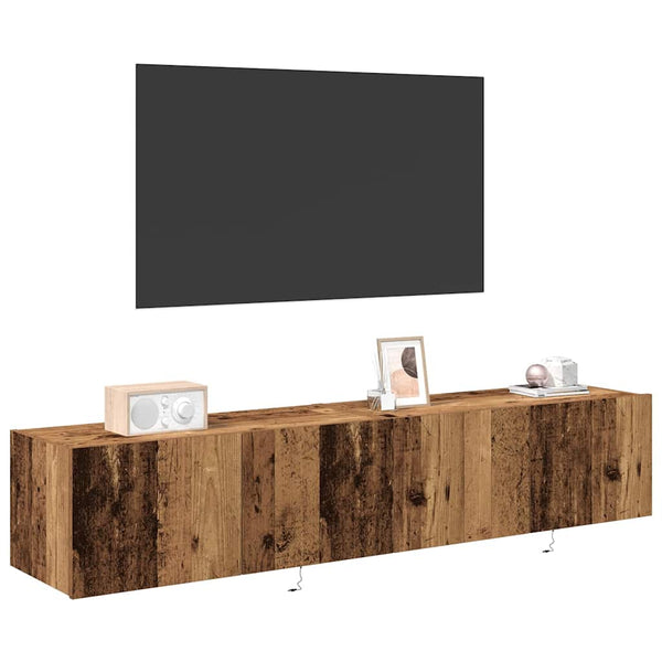 TV-Wandschrank 2er Set Altholz 80cm