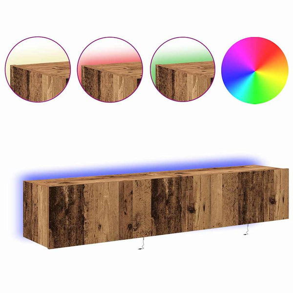 TV-Wandschrank 2er Set Altholz 80cm