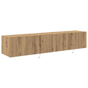 TV-Wandschrank mit LED, Artisan Eiche, 2er-Set