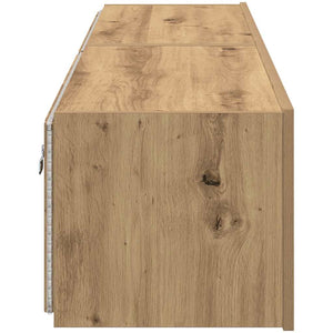 TV-Wandschrank mit LED, Artisan Eiche, 2er-Set