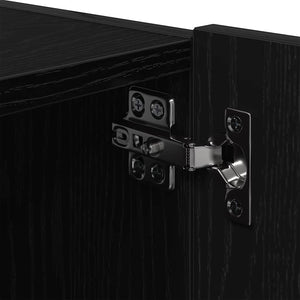 TV-Wandschrank mit LED Schwarz Eiche Optik
