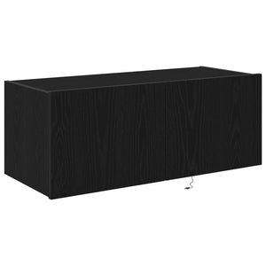 TV-Wandschrank mit LED Schwarz Eiche Optik
