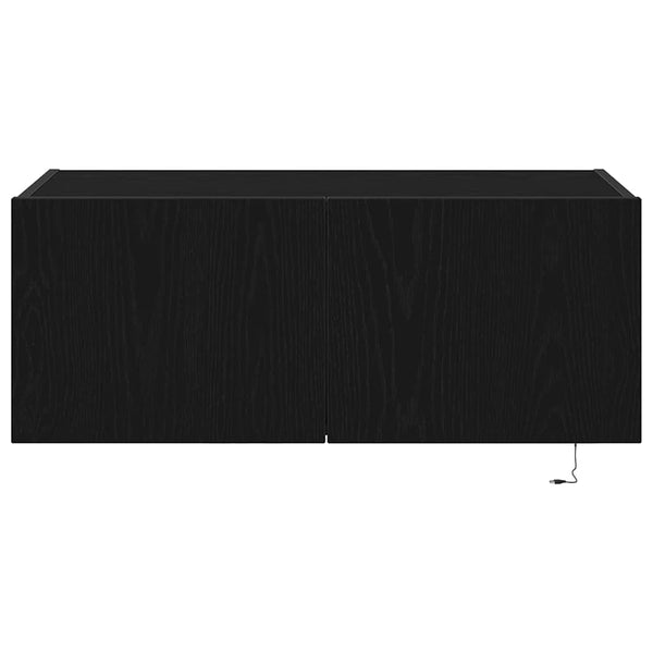 TV-Wandschrank mit LED Schwarz Eiche Optik