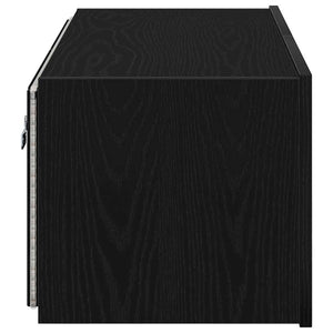 TV-Wandschrank mit LED Schwarz Eiche Optik