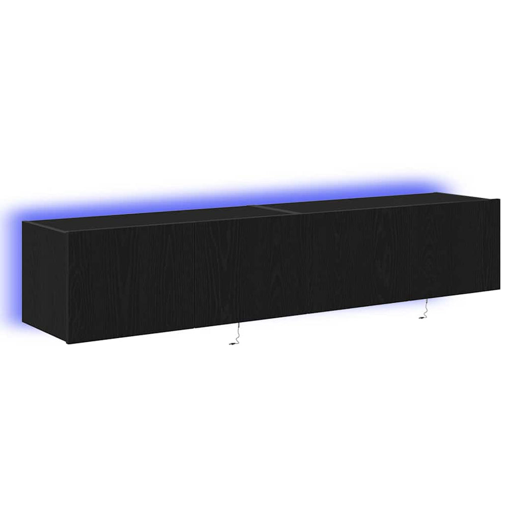 TV-Wandschrank Schwarz Eichen-Optik, 2er-Set