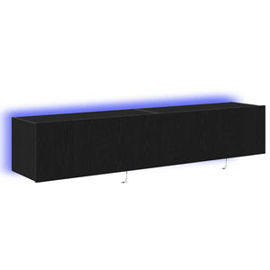 TV-Wandschrank Schwarz Eichen-Optik, 2er-Set