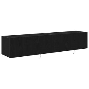 TV-Wandschrank Schwarz Eichen-Optik, 2er-Set