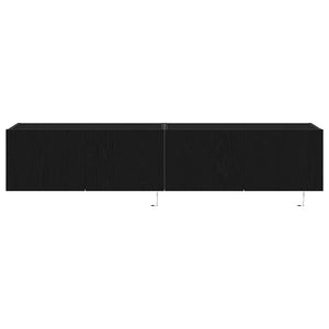 TV-Wandschrank Schwarz Eichen-Optik, 2er-Set