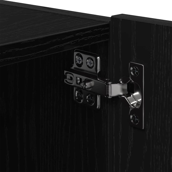 TV-Wandschrank Set Schwarz Eichen-Optik