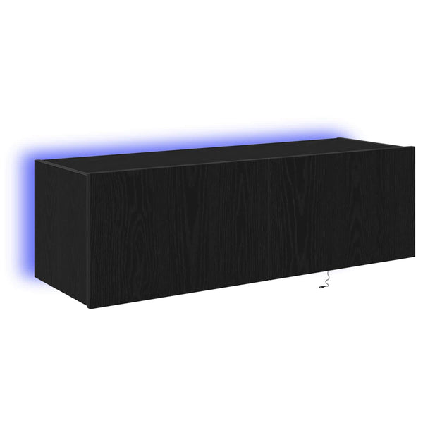 TV-Wandschrank Set Schwarz Eichen-Optik