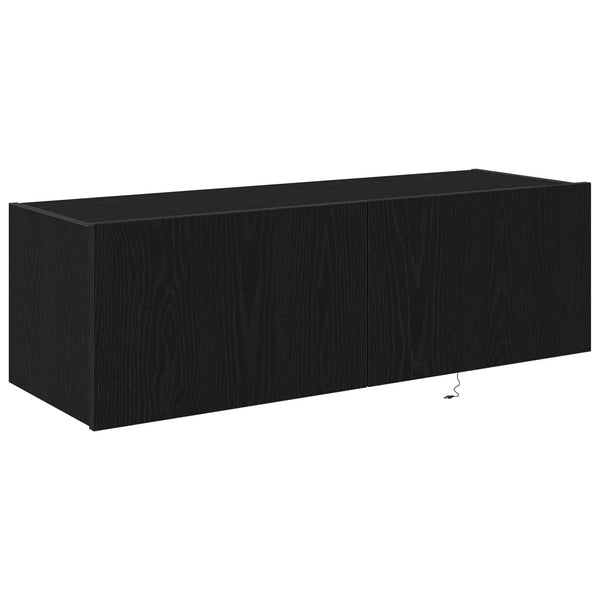 TV-Wandschrank Set Schwarz Eichen-Optik