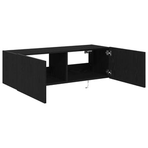 TV-Wandschrank Set Schwarz Eichen-Optik