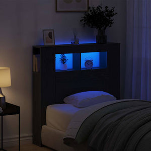 LED Kopfteil Schwarz Eiche 100 cm