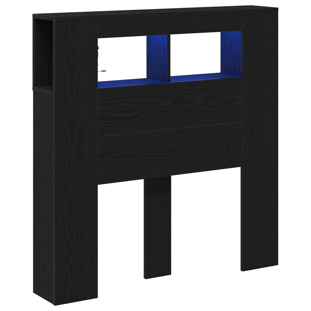 LED Kopfteil Schwarz Eiche 100 cm