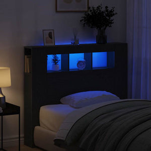 LED Kopfteil Schwarz Eiche 120cm