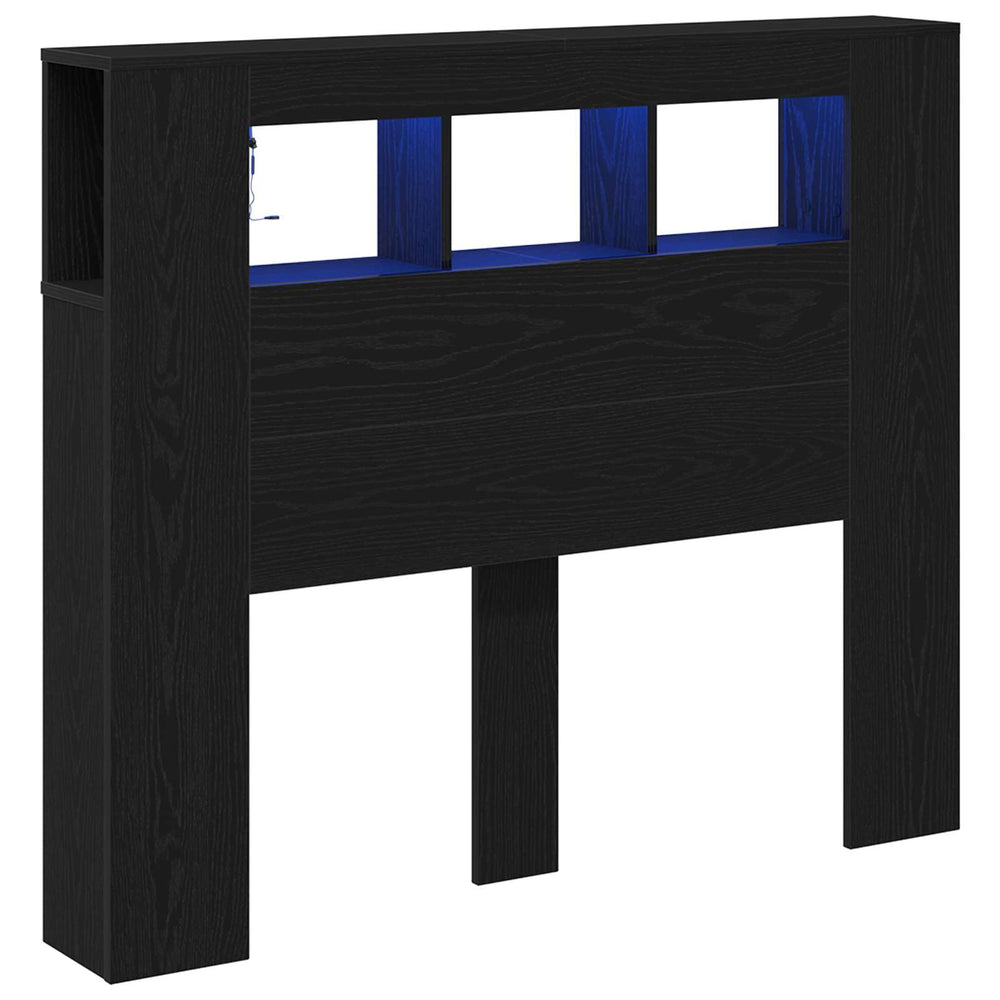 LED Kopfteil Schwarz Eiche 120cm