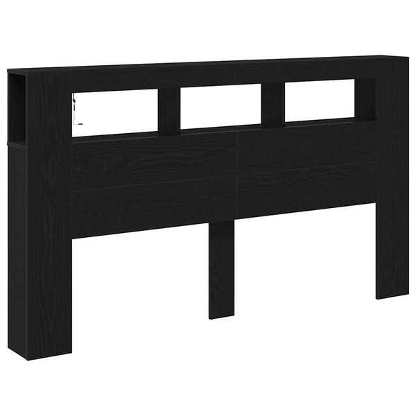 LED Kopfteil 180 cm Schwarz Eiche