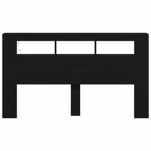 LED Kopfteil 180 cm Schwarz Eiche